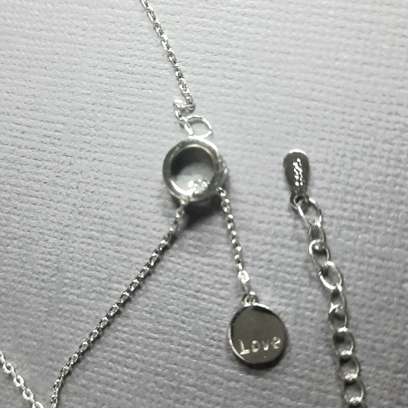 Silver LOVE ❤️ lariat screw Necklace - Picture 6 of 12